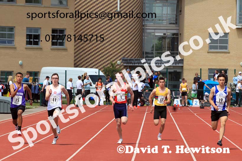 Mens U-17s and Boys U-15s 100 metres, 2022 Northern Inter Counties U17s and U15s Track and Field, York, Thursday, June 2nd. Photo: David T. Hewitson/Sports for All Pics